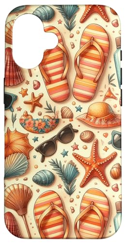 Strand, Sommer, tropisches Design, Muscheln, Strandartikel Hülle für iPhone 16 Strand, Sommer, tropisches Design, Muscheln, Strandartikel Hülle für iPhone 16 von Fun Summer Beach Designs