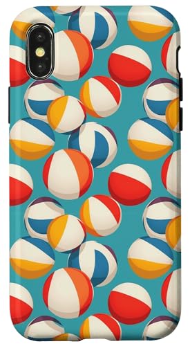 Strandball-Design, nahtloses Muster, Sommerspaß, bunt Hülle für iPhone X/XS Strandball-Design, nahtloses Muster, Sommerspaß, bunt Hülle für iPhone X/XS von Fun Summer Beach Designs