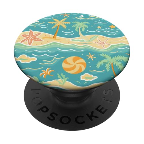 Strandmuster-Design, Küsten-Themenkunst, Sommerurlaub PopSockets Klebender PopGrip Strandmuster-Design, Küsten-Themenkunst, Sommerurlaub PopSockets Klebender PopGrip von Fun Summer Beach Designs