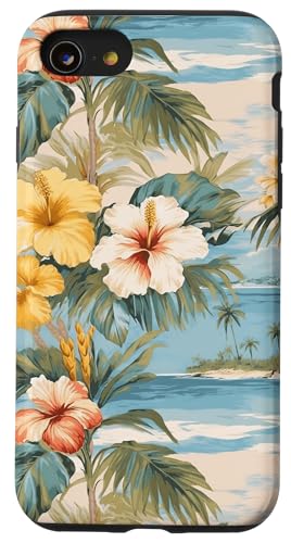 Tropischer Strand Hibiskus Blumendesign, Island Paradise Art Hülle für iPhone SE (2020) / 7 / 8 von Fun Summer Beach Designs