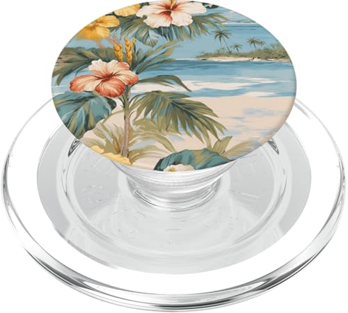 Tropischer Strand Hibiskus Blumendesign, Island Paradise Art PopSockets PopGrip für MagSafe Tropischer Strand Hibiskus Blumendesign, Island Paradise Art PopSockets PopGrip für MagSafe von Fun Summer Beach Designs