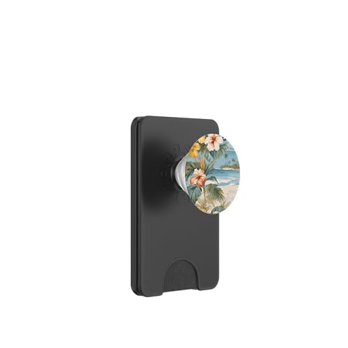 Tropischer Strand Hibiskus Blumendesign, Island Paradise Art PopSockets PopWallet für MagSafe Tropischer Strand Hibiskus Blumendesign, Island Paradise Art PopSockets PopWallet für MagSafe von Fun Summer Beach Designs