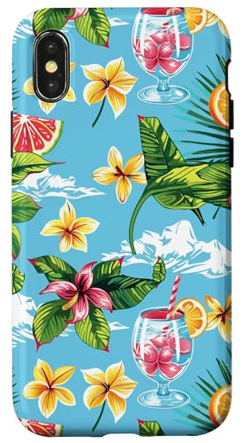 Tropisches Design, hawaiianische Blumen, Ananas-Frucht, Sommer Hülle für iPhone X/XS von Fun Summer Beach Designs