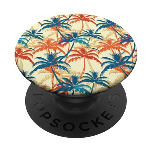 Tropisches Palmen-Design, Retro-Stil, Strand, Insel PopSockets Klebender PopGrip Tropisches Palmen-Design, Retro-Stil, Strand, Insel PopSockets Klebender PopGrip von Fun Summer Beach Designs