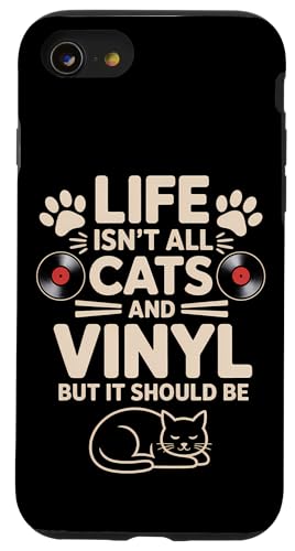 Cats And Vinyl Schallplatte Lustiges Vinyl Hülle für iPhone SE (2020) / 7 / 8 von Fun Vinyl Cool Vinyl And Cats Design