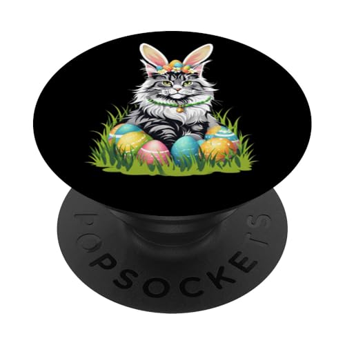 Kitty Katze mit Hasenohren Ostereier lustiges festliches Geschenk PopSockets Klebender PopGrip von Fun & Festive Easter Animals