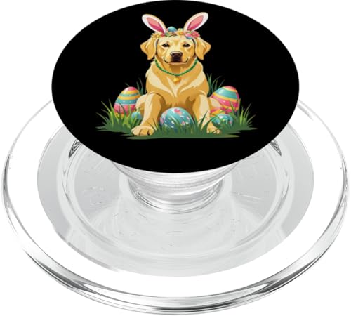 Labrador Retriever Hund mit Hasenohren Ostereier lustiges Geschenk PopSockets PopGrip für MagSafe von Fun & Festive Easter Animals