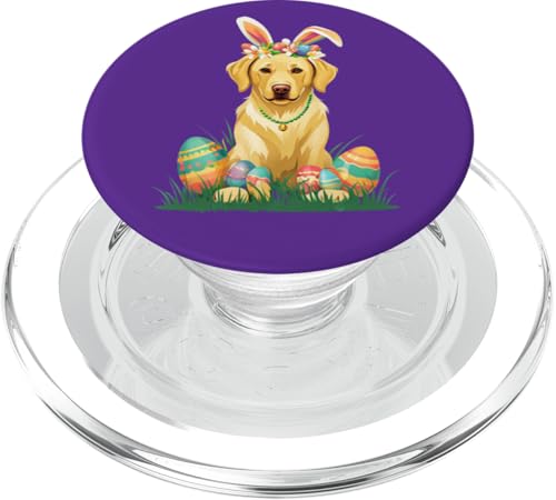 Labrador Retriever Hund mit Hasenohren Ostereier lustiges Geschenk PopSockets PopGrip für MagSafe von Fun & Festive Easter Animals