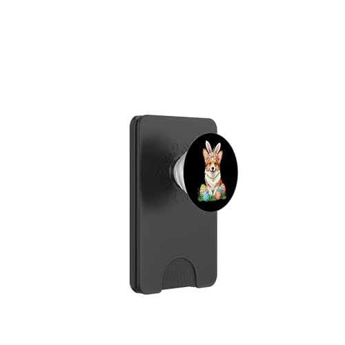 Ostereier, Motiv: Welsh Corgi mit Hasenohren, festliches Geschenk PopSockets PopWallet für MagSafe von Fun & Festive Easter Animals