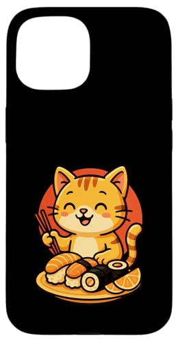 Katze Sushi Cartoon Japan Sonne Anime Kawaii Manga Hülle für iPhone 15 Katze Sushi Cartoon Japan Sonne Anime Kawaii Manga Hülle für iPhone 15 von Fun