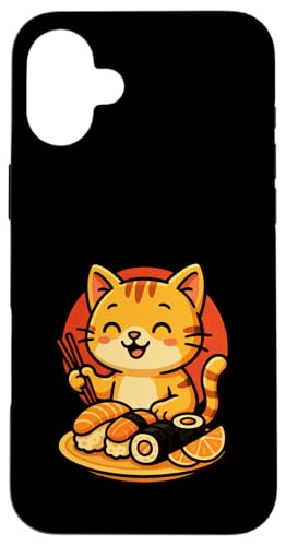 Katze Sushi Cartoon Japan Sonne Anime Kawaii Manga Hülle für iPhone 16 Plus Katze Sushi Cartoon Japan Sonne Anime Kawaii Manga Hülle für iPhone 16 Plus von Fun