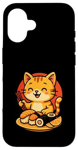 Katze Sushi Cartoon Japan Sonne Anime Kawaii Manga Hülle für iPhone 16 Katze Sushi Cartoon Japan Sonne Anime Kawaii Manga Hülle für iPhone 16 von Fun