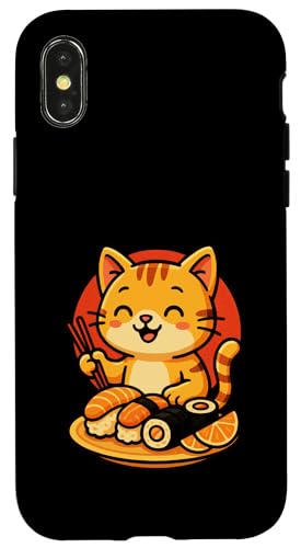 Katze Sushi Cartoon Japan Sonne Anime Kawaii Manga Hülle für iPhone X/XS Katze Sushi Cartoon Japan Sonne Anime Kawaii Manga Hülle für iPhone X/XS von Fun
