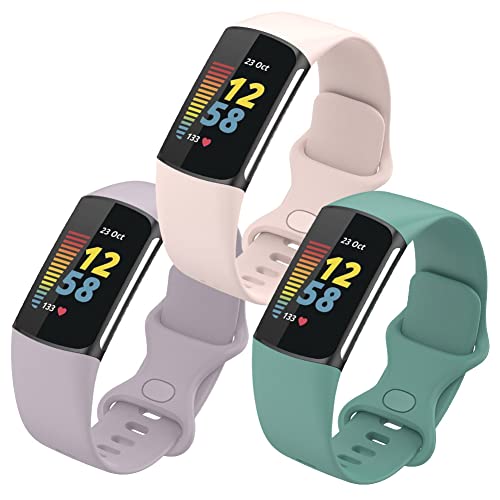 FunBand Armband kompatibel mit Fitbit Charge 5 Armband, Weiches Silikon Sport Ersatzband Verstellbares Uhrenarmband Armbänder für Fitbit Charge 5 Activity Tracker für Damen Herren, 3-Pack FunBand Armband kompatibel mit Fitbit Charge 5 Armband, Weiches Silikon Sport Ersatzband Verstellbares Uhrenarmband Armbänder für Fitbit Charge 5 Activity Tracker für Damen Herren, 3-Pack von FunBand