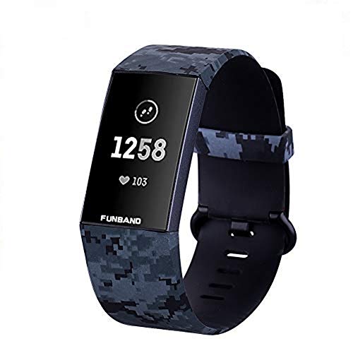 FunBand Kompatibel mit Armband Fitbit Charge 3 Charge 4,Einzigartig Elegant Einstellbar Silikon Sport Wrist Strap Band Armbanduhr Uhrenarmband Schlaufe Armbänder für Charge 4 Charge 3 Smartwatch von FunBand