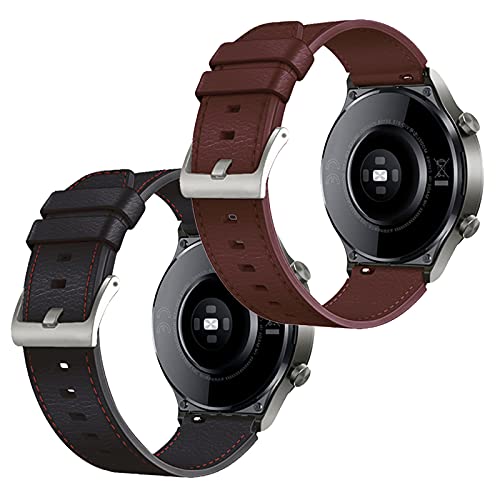 FunBand Kompatibel mit Huawei Watch GT2 Pro Armband, 22mm Leder Ersatzarmband Armbänder für Huawei Watch GT2 Pro/Watch GT2 46mm / Huawei Watch 3 / Huawei Watch 3 Pro Smart Watch von FunBand