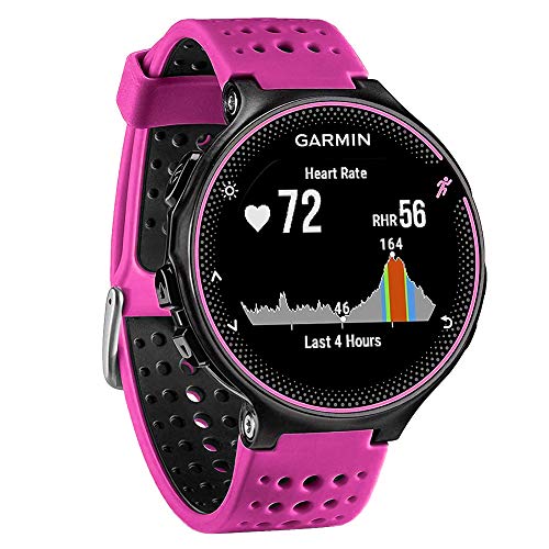 FunBand kompatibel mit Garmin Forerunner 235 Armband, Silikon Replacement Uhrenarmband für Garmin Forerunner 235/235 Lite/220/230/620/630/735XT/Approach S20/S5/S6 Smart Watch (Pink&Schwarz) von FunBand
