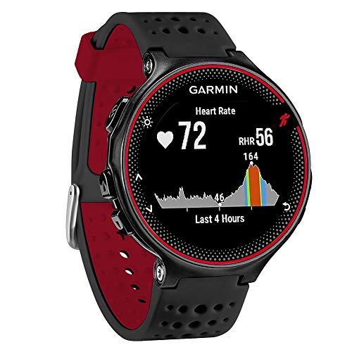 FunBand kompatibel mit Garmin Forerunner 235 Armband, Silikon Replacement Uhrenarmband für Garmin Forerunner 235/235 Lite/220/230/620/630/735XT/Approach S20/S5/S6 Smart Watch (Schwarz&Rot) von FunBand