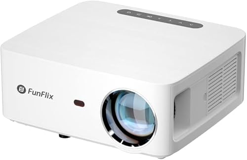 WLAN-Projektor, Bluetooth, 15000 Lumen, Mini-Videoprojektor, tragbar, Full HD, unterstützt 4 K Beamer, 4P Keystone-Korrektur, 50 % Zoom von FunFlix