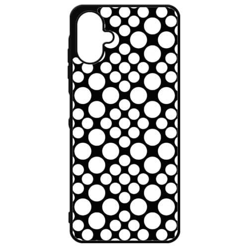 FunKaz Schutzhülle für Samsung Galaxy A06 5G, geometrisches Muster N und B, weiße Kreise auf Schwarz, TPU von FunKaz