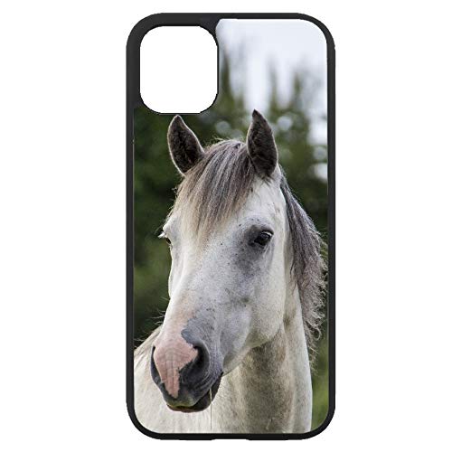 FunKaz Schutzhülle für iPhone 11, Motiv: weißes Pferd, Motiv: Pferdekopf, TPU, Schwarz FunKaz Schutzhülle für iPhone 11, Motiv: weißes Pferd, Motiv: Pferdekopf, TPU, Schwarz von FunKaz