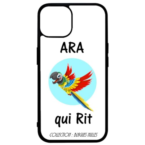 FunKaz Schutzhülle für iPhone 14 Plus – Ara Qui rit (Null-Witze) – Schutzhülle Schwarz TPU (kompatibel mit Induktion) von FunKaz