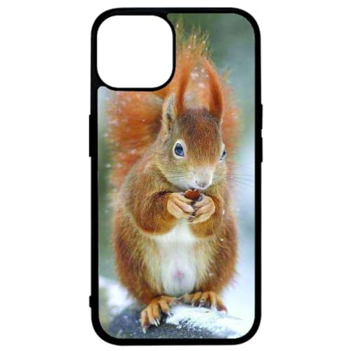 FunKaz Schutzhülle für iPhone 14 Plus – Eichhörnchen – schwarze TPU-Schutzhülle (kompatibel mit Induktion) von FunKaz