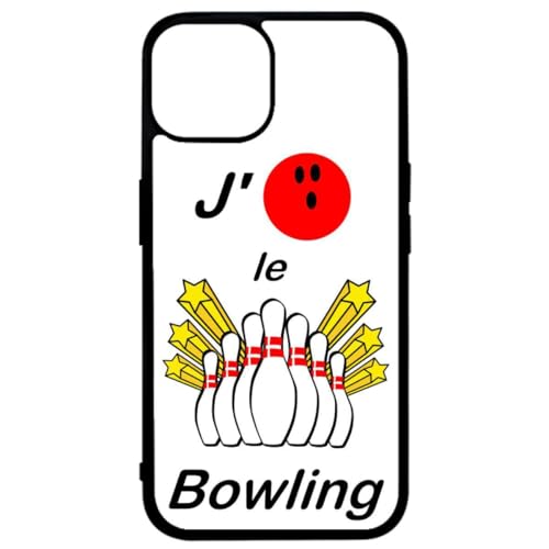 FunKaz Schutzhülle für iPhone 14 Plus – Ich liebe Le Bowling – Schutzhülle Schwarz TPU (kompatibel mit Induktion) von FunKaz