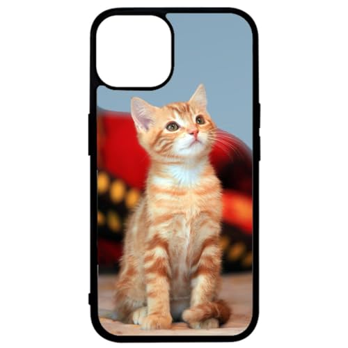 FunKaz Schutzhülle für iPhone 14 Plus – niedliche Katze – Zimtkleid – schwarze Schutzhülle aus TPU (Induktionsgeeignet) von FunKaz