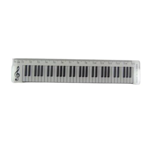 FunMusic Transparente Tastatur Design 15cm Lineal von FunMusicOnline