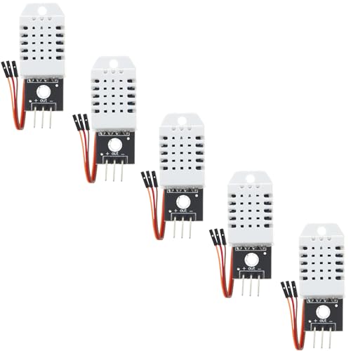 Funduino Temperatur- und Luftfeuchtigkeitssensor, Typ DHT, für Arduino, Raspberry Pi - inklusive Anschlusskabel, direkt am Mikrocontroller verwendbar - 5 Stück von Funduino