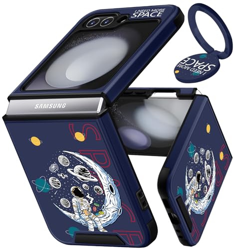 Funermei (2-in-1 Schutzhülle für Samsung Galaxy Z Flip 5, Astronaut für Kinder, Jungen, niedliche Frauen, Handyhülle, Cartoon-cooles Design mit Ringständer, einzigartiger Teen Boy Funda für Samsung Z Funermei (2-in-1 Schutzhülle für Samsung Galaxy Z Flip 5, Astronaut für Kinder, Jungen, niedliche Frauen, Handyhülle, Cartoon-cooles Design mit Ringständer, einzigartiger Teen Boy Funda für Samsung Z von Funermei