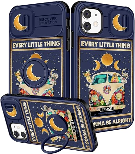 Funermei 2-in-1-Schutzhülle für iPhone 11 für Damen, niedliches Design, Motiv: Bus, Kawaii-Tiere, hübsch für Teenager, Mädchen, einzigartiges buntes Design mit Kamera-Abdeckung und Ringständer, Funda von Funermei
