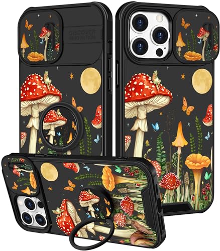 Funermei 2-in-1-Schutzhülle für iPhone 15 Pro Max für Damen und Mädchen, niedliches Design, Motiv: Schmetterling, Mond, hübsches Pilz, ästhetisches Design, mit Kamera-Abdeckung und Ringständer, Funda Funermei 2-in-1-Schutzhülle für iPhone 15 Pro Max für Damen und Mädchen, niedliches Design, Motiv: Schmetterling, Mond, hübsches Pilz, ästhetisches Design, mit Kamera-Abdeckung und Ringständer, Funda von Funermei