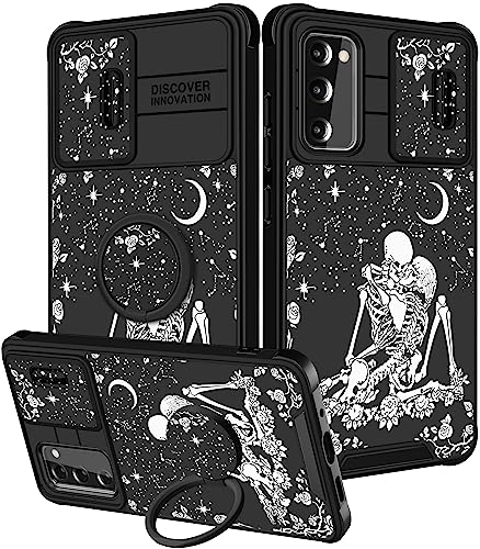 Funermei 2-in-1-Schutzhülle für Samsung Galaxy S20 FE für Damen, Totenkopf, Skelett, niedliches Gothic-Design, Gothic, Horror, Blumen-Design, mit Kamera-Abdeckung und Ringständer, Funda für Galaxy S20 Funermei 2-in-1-Schutzhülle für Samsung Galaxy S20 FE für Damen, Totenkopf, Skelett, niedliches Gothic-Design, Gothic, Horror, Blumen-Design, mit Kamera-Abdeckung und Ringständer, Funda für Galaxy S20 von Funermei