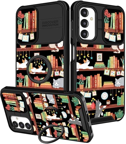 Funermei Funda Schutzhülle für Samsung Galaxy A16 5G, niedliches Design, hübsch, ästhetisch, einzigartiges Katzen-Bücherregal-Design, mit Kameraabdeckung und Ringständer, Funda für Samsung A16 5G Funermei Funda Schutzhülle für Samsung Galaxy A16 5G, niedliches Design, hübsch, ästhetisch, einzigartiges Katzen-Bücherregal-Design, mit Kameraabdeckung und Ringständer, Funda für Samsung A16 5G von Funermei