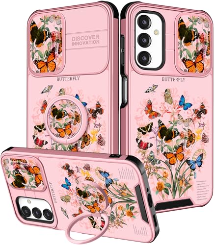 Funermei Schutzhülle für Samsung Galaxy A16 5G – Frauen und Mädchen, niedlich, hübsch, ästhetisch, Blumen- und Schmetterlings-Design, einzigartiges Design mit Kamera-Abdeckung und Ringständer, Funda Funermei Schutzhülle für Samsung Galaxy A16 5G – Frauen und Mädchen, niedlich, hübsch, ästhetisch, Blumen- und Schmetterlings-Design, einzigartiges Design mit Kamera-Abdeckung und Ringständer, Funda von Funermei