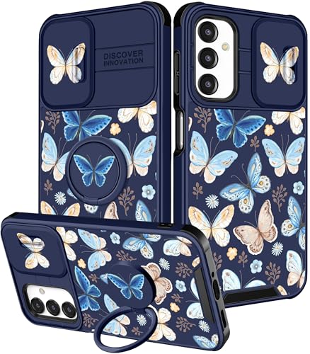 Funermei Schutzhülle für Samsung Galaxy A16 5G – Frauen und Mädchen, niedlich, hübsch, ästhetisch, blauer Schmetterling, einzigartiges Design mit Kamera-Abdeckung und Ringständer, Funda für Samsung Funermei Schutzhülle für Samsung Galaxy A16 5G – Frauen und Mädchen, niedlich, hübsch, ästhetisch, blauer Schmetterling, einzigartiges Design mit Kamera-Abdeckung und Ringständer, Funda für Samsung von Funermei