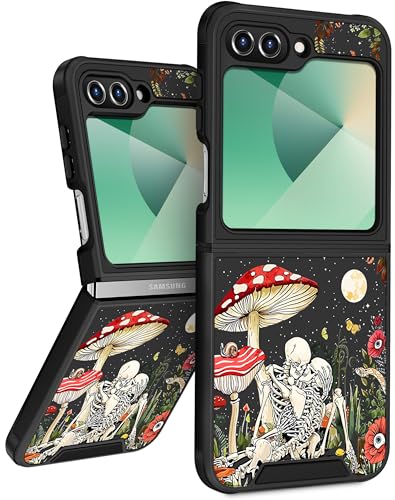 Funermei Schutzhülle für Samsung Galaxy Z Flip 6 – Frauen und Mädchen, niedlich, hübsch, ästhetisch, Pilz-Skelett, einzigartiges Design mit Kamera-Abdeckung, Funda für Samsung Flip 6 Funermei Schutzhülle für Samsung Galaxy Z Flip 6 – Frauen und Mädchen, niedlich, hübsch, ästhetisch, Pilz-Skelett, einzigartiges Design mit Kamera-Abdeckung, Funda für Samsung Flip 6 von Funermei