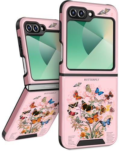 Funermei Schutzhülle für Samsung Galaxy Z Flip 6 – niedliche Handyhülle für Damen und Mädchen, hübsch, ästhetisch, Blumen- und Schmetterling-Design, einzigartiges Design mit Kamera-Abdeckung, Funda Funermei Schutzhülle für Samsung Galaxy Z Flip 6 – niedliche Handyhülle für Damen und Mädchen, hübsch, ästhetisch, Blumen- und Schmetterling-Design, einzigartiges Design mit Kamera-Abdeckung, Funda von Funermei