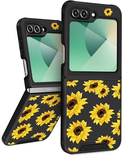Funermei Schutzhülle für Samsung Galaxy Z Flip 6 – niedliche Handyhülle für Damen und Mädchen, hübsch, ästhetisch, Sonnenblume, Blume, einzigartiges Design mit Kamera-Abdeckung, Funda für Samsung Flip Funermei Schutzhülle für Samsung Galaxy Z Flip 6 – niedliche Handyhülle für Damen und Mädchen, hübsch, ästhetisch, Sonnenblume, Blume, einzigartiges Design mit Kamera-Abdeckung, Funda für Samsung Flip von Funermei