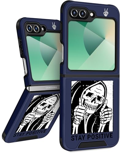 Funermei Schutzhülle für Samsung Galaxy Z Flip 6 – niedliche Handyhülle für Damen und Mädchen, hübsch, ästhetisch, Totenkopf-Skelett, einzigartiges, cooles Design mit Kamera-Abdeckung, Funda für Funermei Schutzhülle für Samsung Galaxy Z Flip 6 – niedliche Handyhülle für Damen und Mädchen, hübsch, ästhetisch, Totenkopf-Skelett, einzigartiges, cooles Design mit Kamera-Abdeckung, Funda für von Funermei