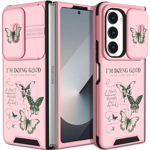 Funermei Schutzhülle für Samsung Galaxy Z Fold 6 – Frauen und Mädchen, niedlich, hübsch, ästhetisch, grüner Schmetterling, einzigartiges Design mit Kamera-Abdeckung, Funda für Samsung Fold 6 Hülle Funermei Schutzhülle für Samsung Galaxy Z Fold 6 – Frauen und Mädchen, niedlich, hübsch, ästhetisch, grüner Schmetterling, einzigartiges Design mit Kamera-Abdeckung, Funda für Samsung Fold 6 Hülle von Funermei