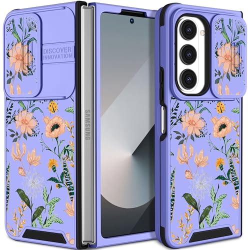 Funermei Schutzhülle für Samsung Galaxy Z Fold 6 – Frauen und Mädchen, niedlich, hübsch, ästhetisch, lila, Blume, einzigartiges Design mit Kamera-Abdeckung, Funda für Samsung Fold 6 Funermei Schutzhülle für Samsung Galaxy Z Fold 6 – Frauen und Mädchen, niedlich, hübsch, ästhetisch, lila, Blume, einzigartiges Design mit Kamera-Abdeckung, Funda für Samsung Fold 6 von Funermei