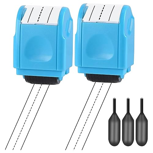 Funfob 2 x gestrichelte Handschriftenlinien, Roller, Handschrift, , Stempelroller mit 3 Nachfüllminen, Blau Funfob 2 x gestrichelte Handschriftenlinien, Roller, Handschrift, , Stempelroller mit 3 Nachfüllminen, Blau von Funfob