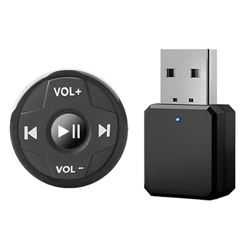 Funfob Auto-USB-AUX-EmpfäNger, Kabellose Bluetooth-Medientaste, Auto-Lenkrad, Multifunktionstaste, Fernbedienung von Funfob