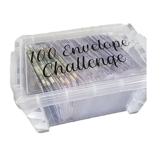 Funfob Challenge-Box-Set mit 100 UmschläGen - Einfache und Unterhaltsame MöGlichkeit, 10.000 Geld zu Sparen, Challenge-Box mit 100 UmschläGen von Funfob