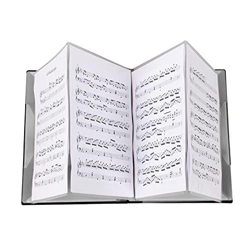 Funight Notenordner, A4, 4-seitig, einfache Bedienung, 40 Blatt, Klaviernotenhalter, für Zuhause – Schwarz von Funight