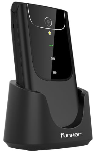 Funker C150 Comfort 4G Handy 4G Volte Deckel für Senioren, große Tasten, einfach zu bedienen, SOS-Taste, USB-C, 3 direkte Speicher, 2000 Kontakte, Ladestation, Schwarz Funker C150 Comfort 4G Handy 4G Volte Deckel für Senioren, große Tasten, einfach zu bedienen, SOS-Taste, USB-C, 3 direkte Speicher, 2000 Kontakte, Ladestation, Schwarz von Funker