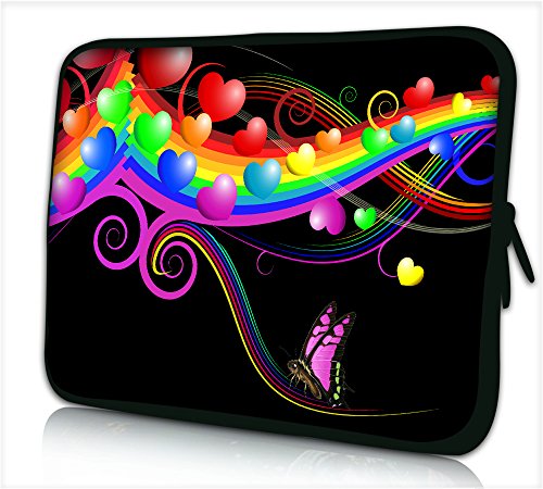 Funky Planet 17”-17,3” Zoll Tablet Laptop Tasche Schutzhülle Bags/Cases (17 ETUI Rainbow Hearts) von Funky Planet